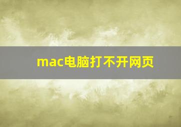 mac电脑打不开网页