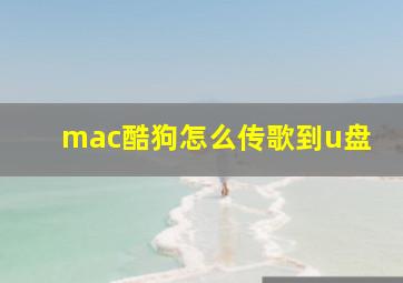 mac酷狗怎么传歌到u盘