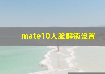 mate10人脸解锁设置