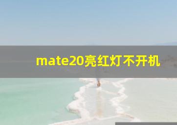 mate20亮红灯不开机