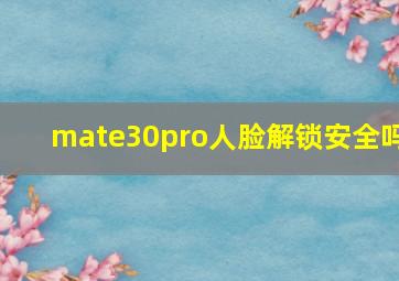 mate30pro人脸解锁安全吗