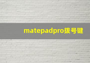 matepadpro拨号键