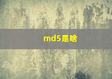 md5是啥