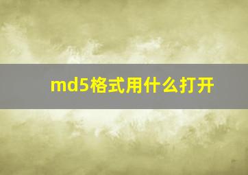 md5格式用什么打开