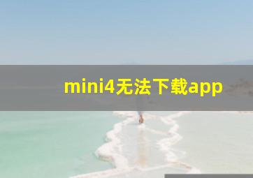 mini4无法下载app