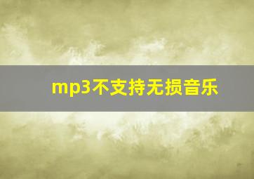 mp3不支持无损音乐