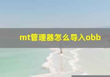 mt管理器怎么导入obb