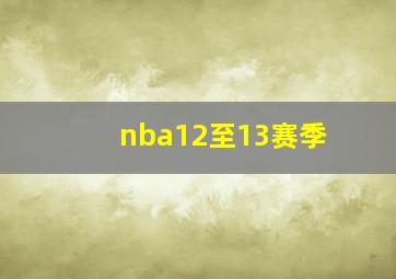 nba12至13赛季