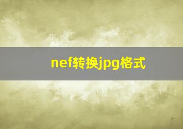 nef转换jpg格式