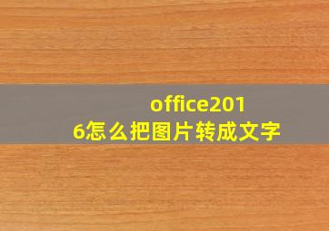 office2016怎么把图片转成文字