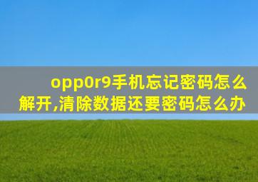 opp0r9手机忘记密码怎么解开,清除数据还要密码怎么办