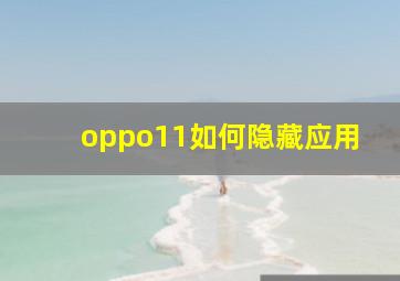 oppo11如何隐藏应用