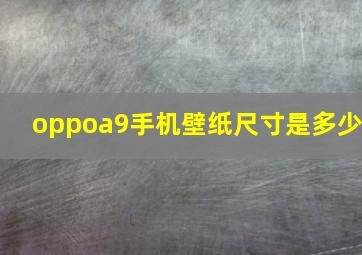 oppoa9手机壁纸尺寸是多少