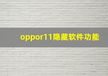 oppor11隐藏软件功能