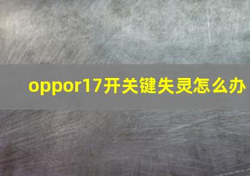 oppor17开关键失灵怎么办