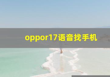 oppor17语音找手机