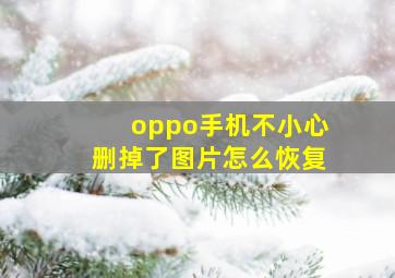 oppo手机不小心删掉了图片怎么恢复