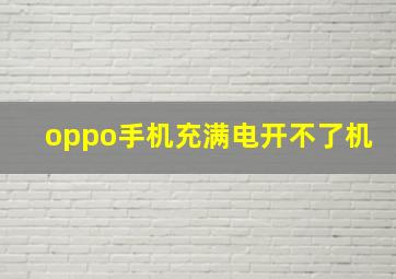 oppo手机充满电开不了机