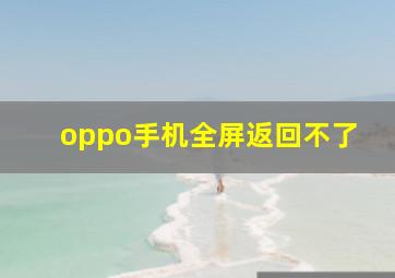 oppo手机全屏返回不了