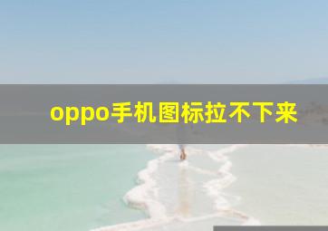 oppo手机图标拉不下来