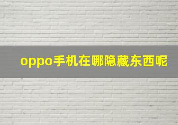 oppo手机在哪隐藏东西呢