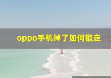 oppo手机掉了如何锁定