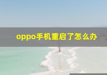 oppo手机重启了怎么办