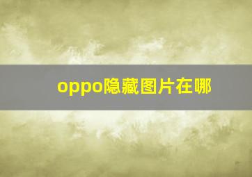 oppo隐藏图片在哪