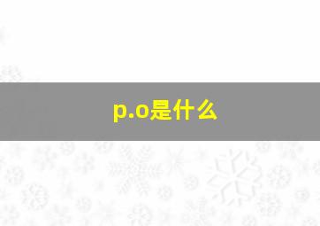 p.o是什么