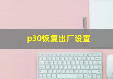 p30恢复出厂设置