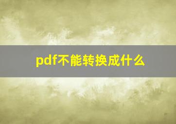 pdf不能转换成什么