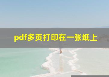 pdf多页打印在一张纸上