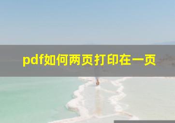 pdf如何两页打印在一页