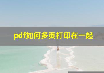 pdf如何多页打印在一起