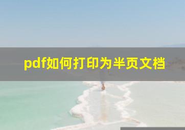 pdf如何打印为半页文档