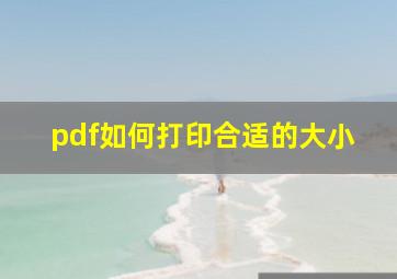 pdf如何打印合适的大小