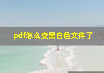 pdf怎么变黑白色文件了