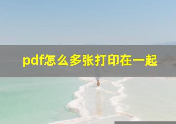 pdf怎么多张打印在一起