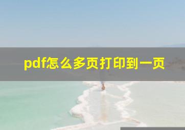 pdf怎么多页打印到一页