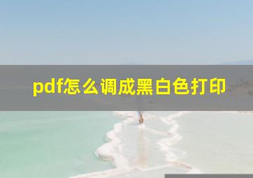 pdf怎么调成黑白色打印