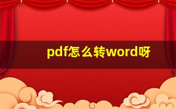 pdf怎么转word呀