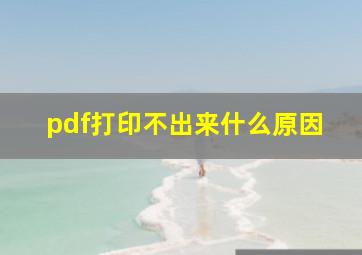 pdf打印不出来什么原因