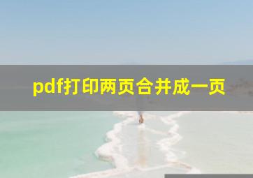 pdf打印两页合并成一页