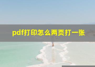 pdf打印怎么两页打一张