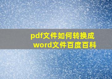 pdf文件如何转换成word文件百度百科