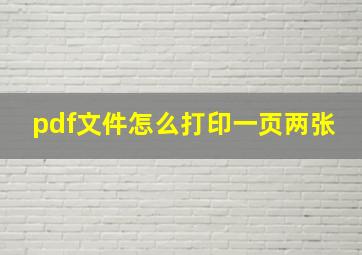 pdf文件怎么打印一页两张