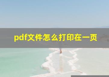 pdf文件怎么打印在一页