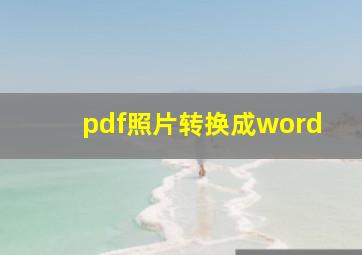 pdf照片转换成word