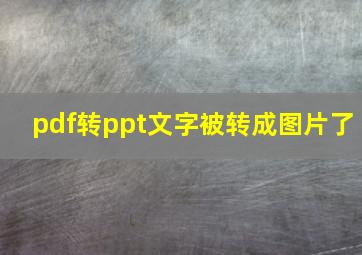 pdf转ppt文字被转成图片了