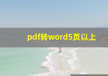 pdf转word5页以上